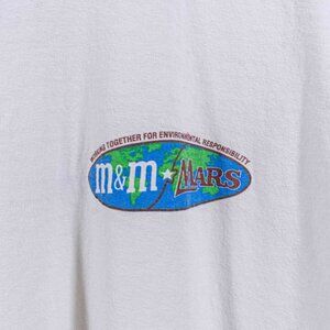 Mars M&M Candy Environmental Responsibility T-Shirt Large VTG 90s Earth Nature